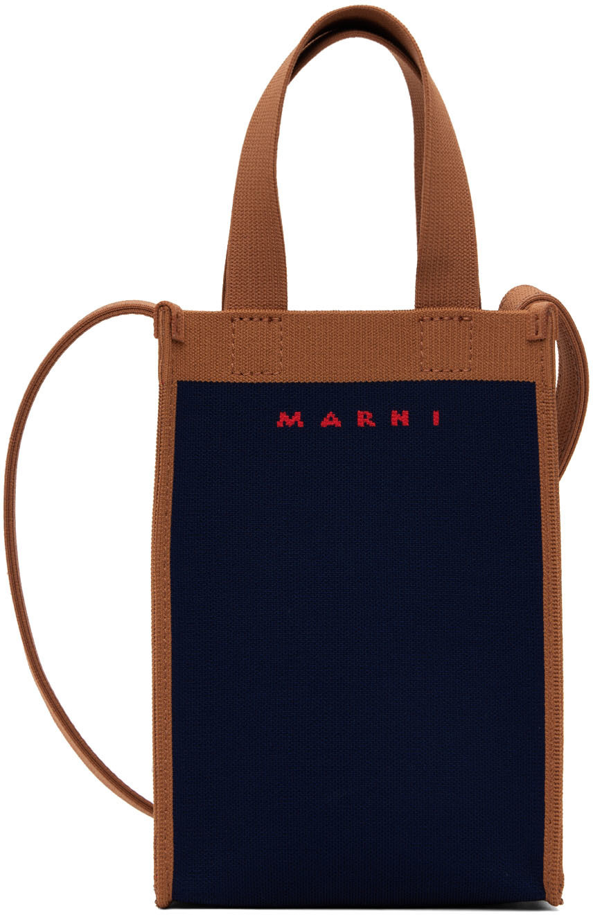 Marni Navy & Brown Nano Messenger Bag Marni