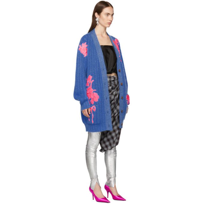 Christopher Kane Blue Flower Embroidery Cardigan Christopher Kane