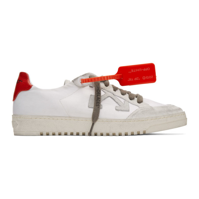 Off-White White and Red Low 2.0 Sneakers Off-White
