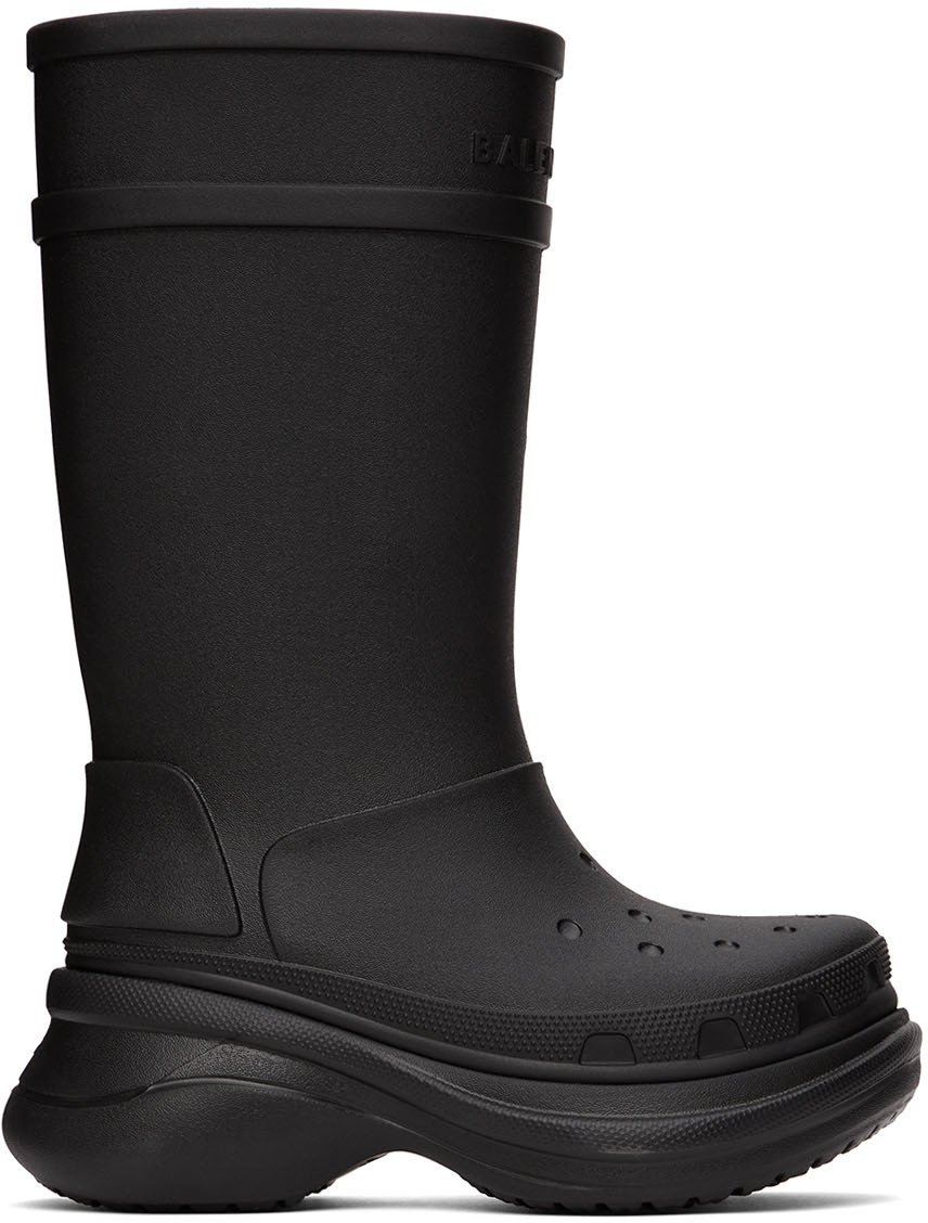 Balenciaga Black Crocs Edition Rubber Boots Balenciaga
