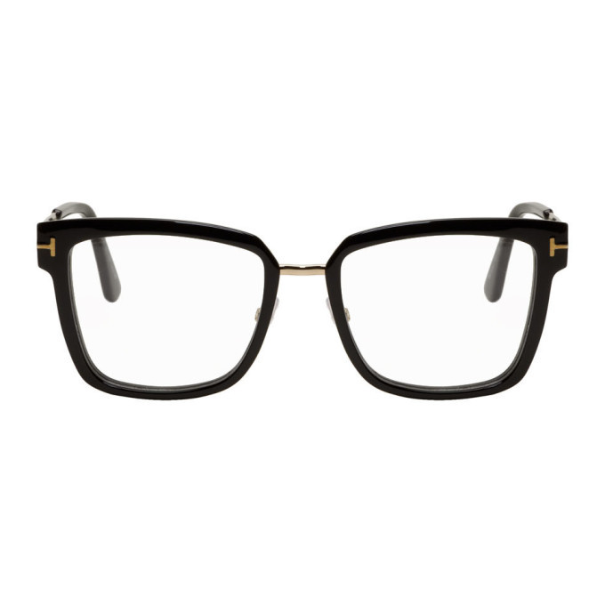 Tom Ford Black and Gold Thin Square Glasses TOM FORD