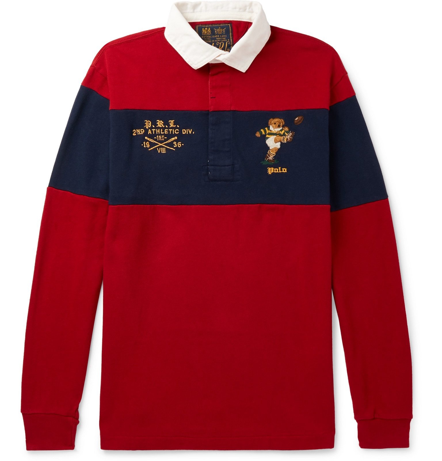 Polo Ralph Lauren - Logo-Embroidered Twill-Trimmed Striped Cotton-Jersey  Rugby Shirt - Red Polo Ralph Lauren