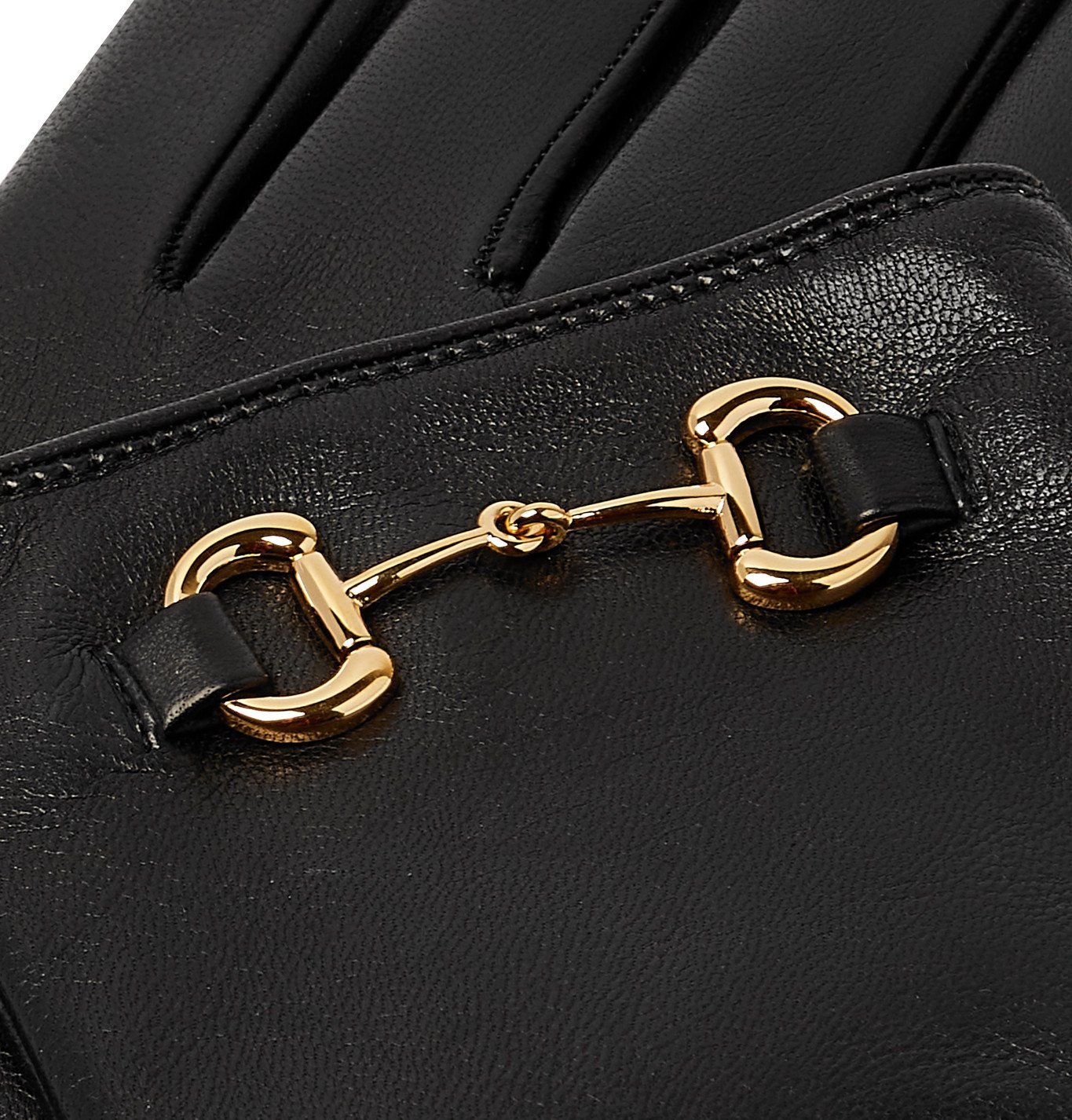 GUCCI - Horsebit Cashmere-Lined Leather Gloves - Black Gucci