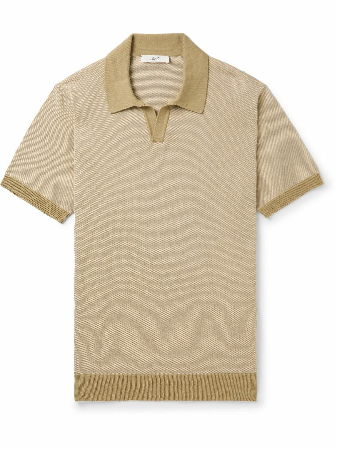 Photo: Mr P. - Honeycomb-Knit Cotton Polo Shirt - Neutrals