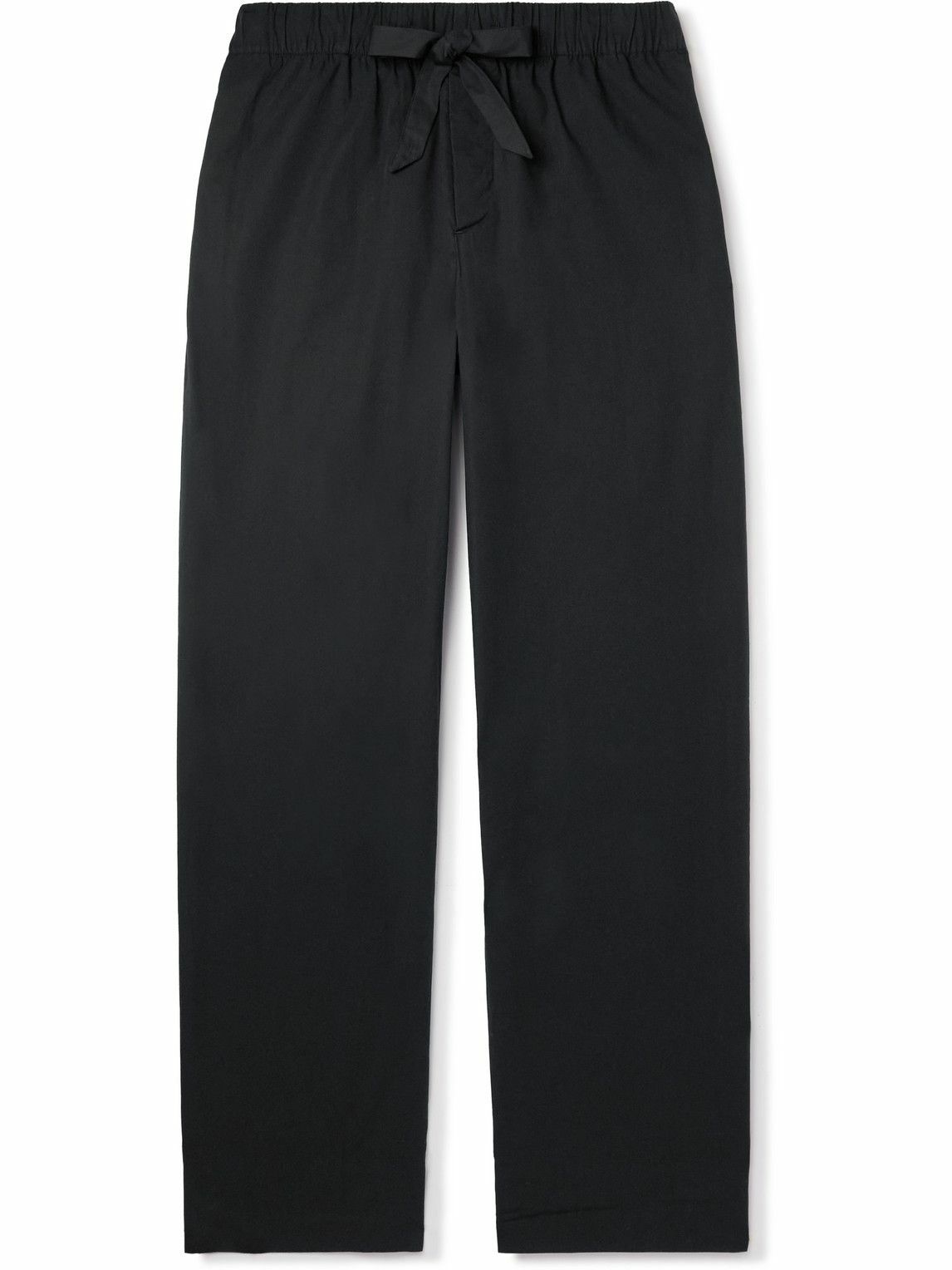 TEKLA - Organic Cotton-Poplin Pyjama Trousers - Black Tekla Fabrics