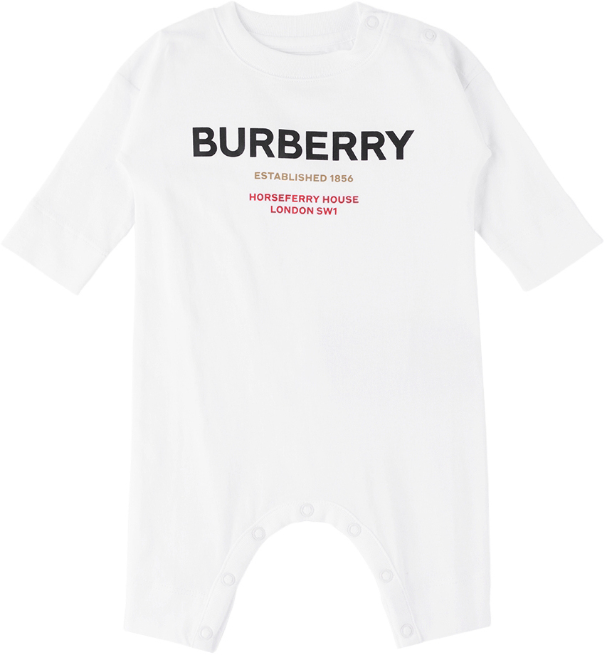 Burberry Baby White Horseferry Bodysuit Burberry