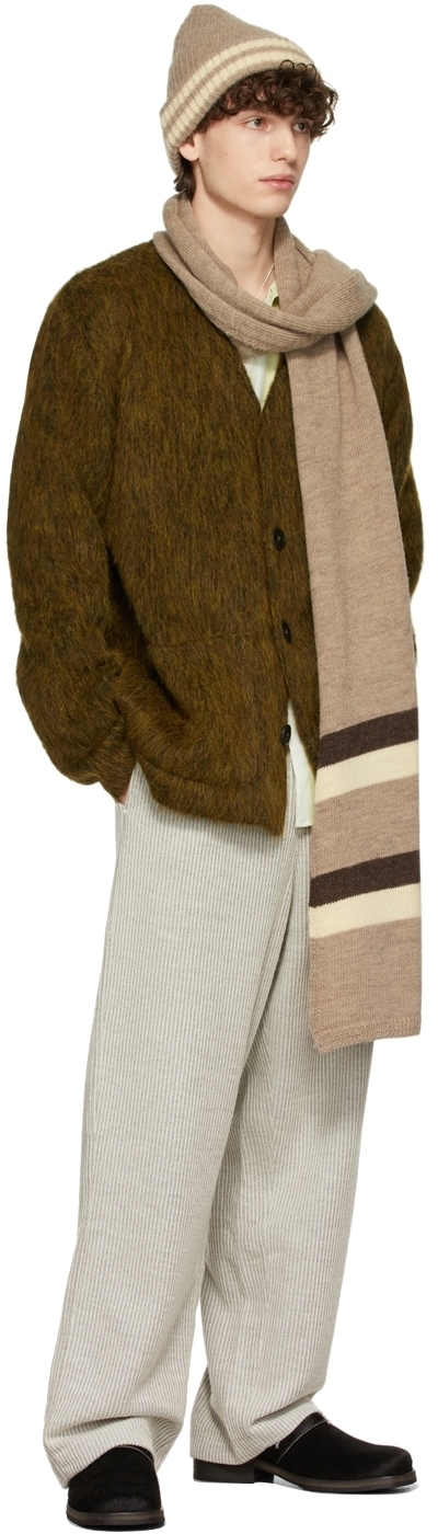 Our Legacy Beige Striped Ivy Scarf Our Legacy