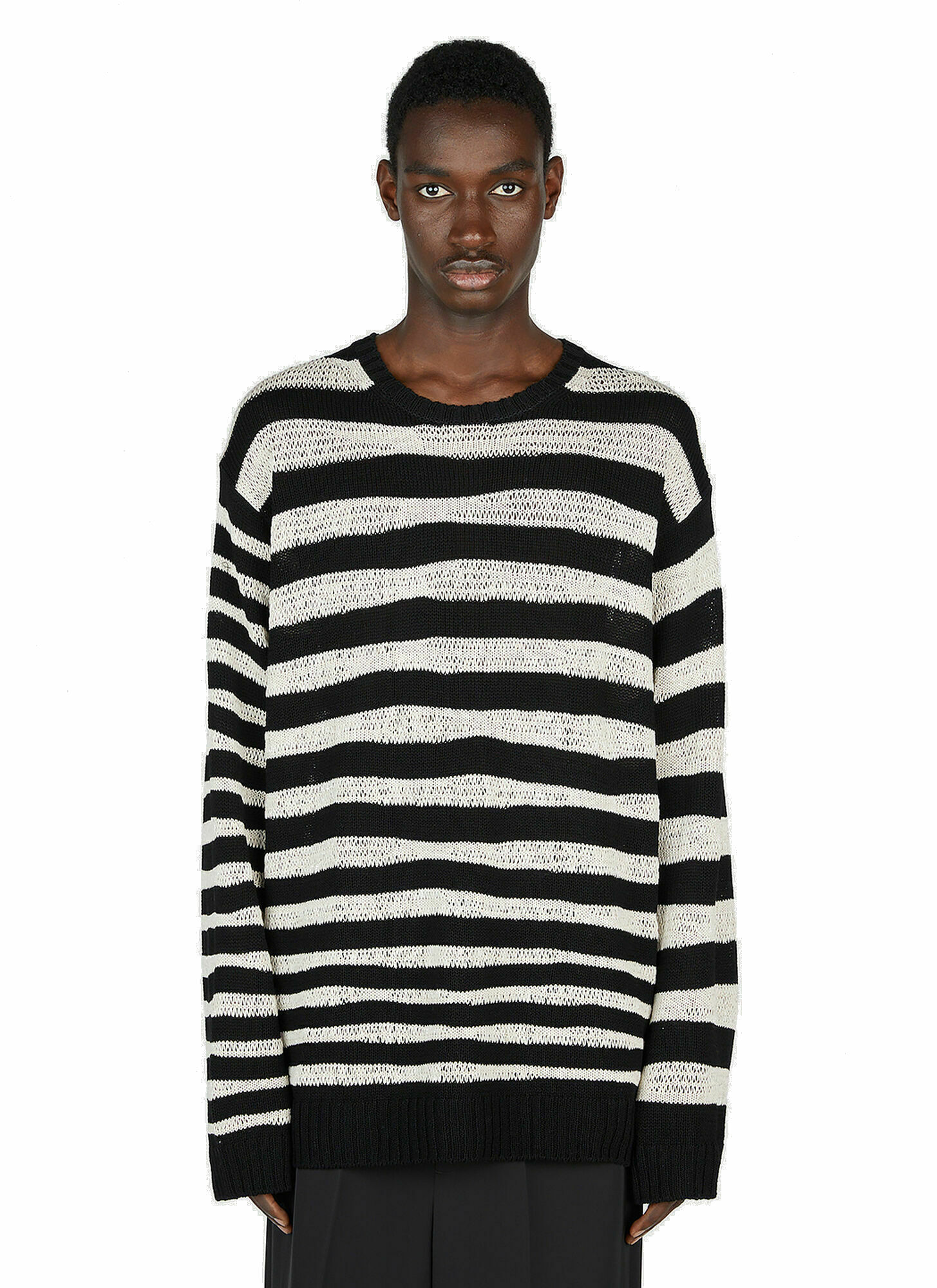 Yohji Yamamoto - Striped Sweater in Black Yohji Yamamoto