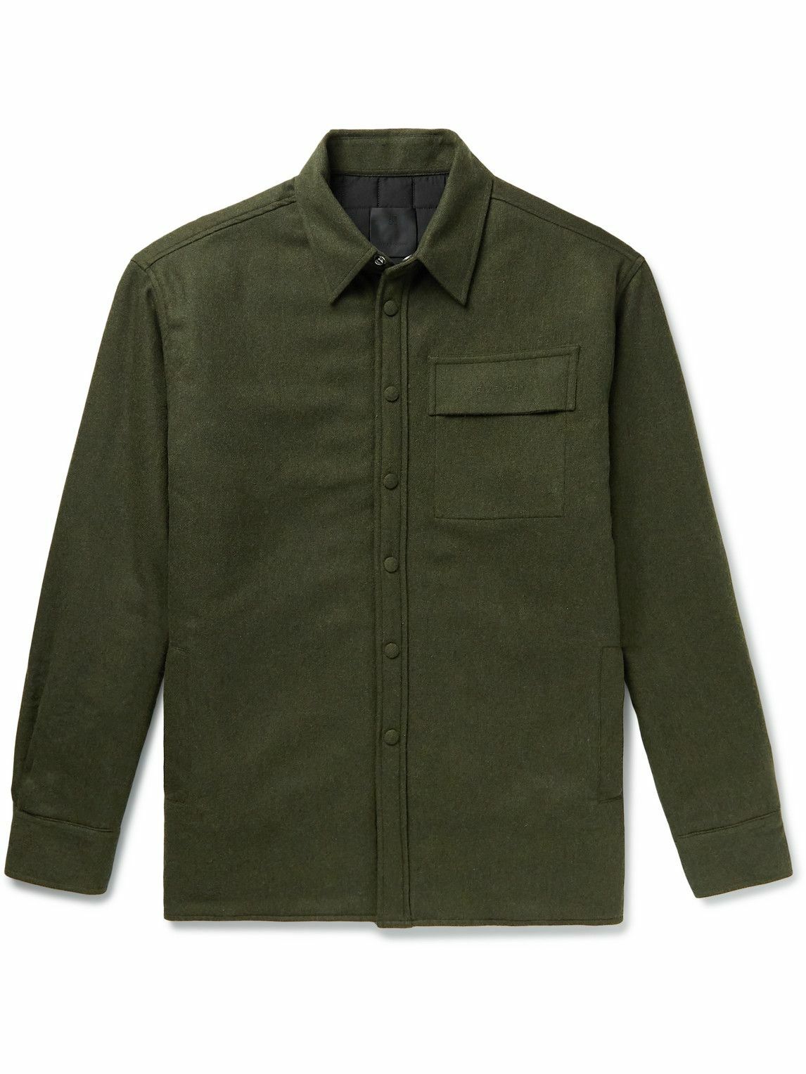 Givenchy - Padded Wool-Blend Overshirt - Green Givenchy
