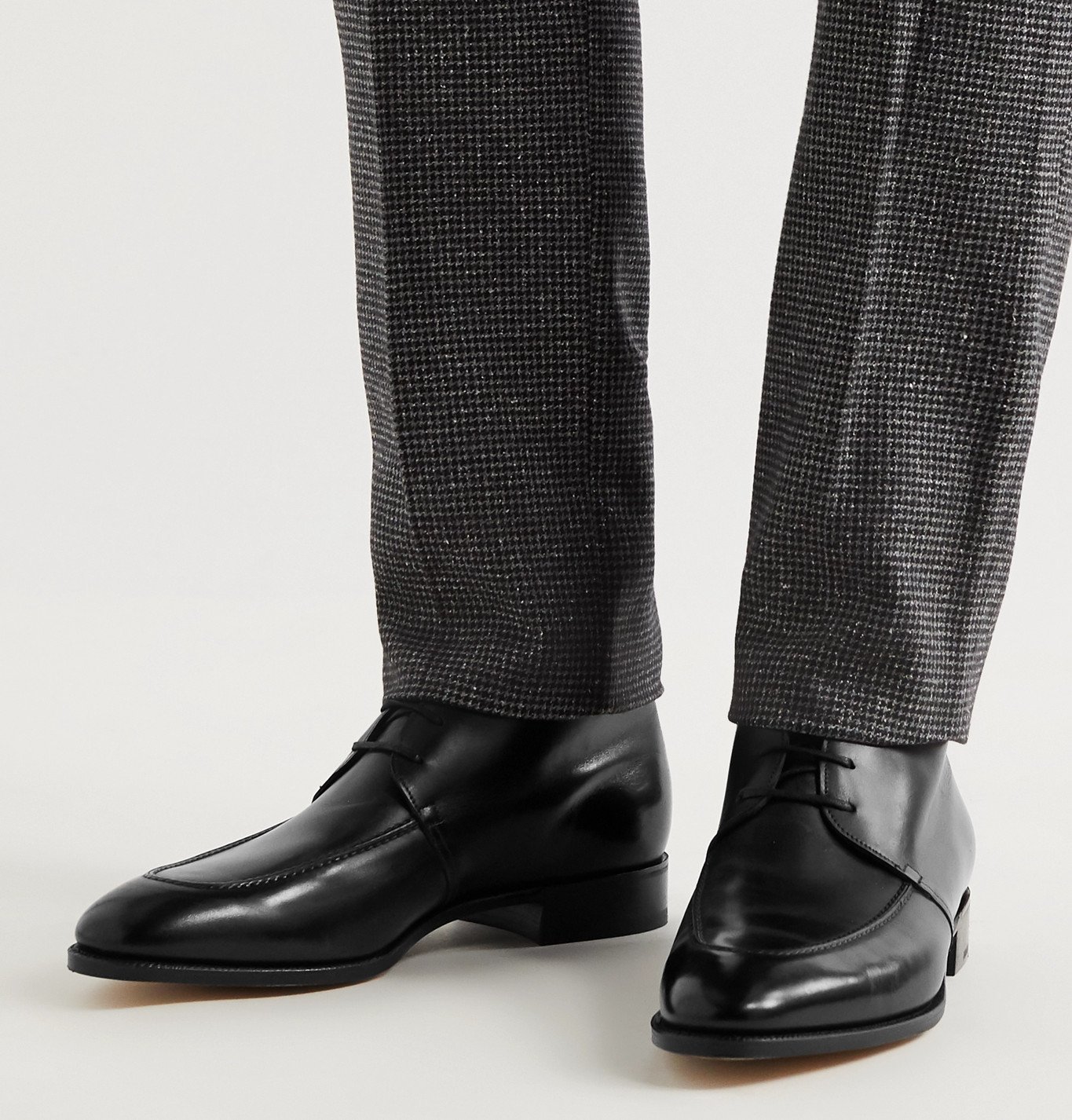 John Lobb - Alston Polished-Leather Derby Boots - Black John Lobb