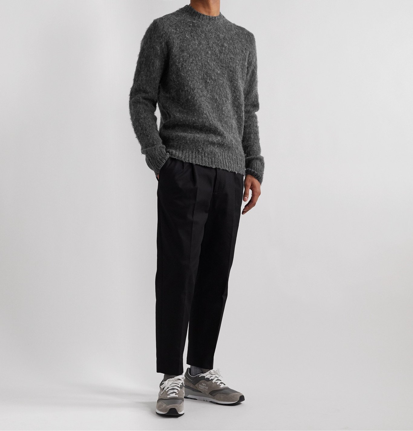 Aspesi - Brushed Shetland Wool Sweater - Gray Aspesi