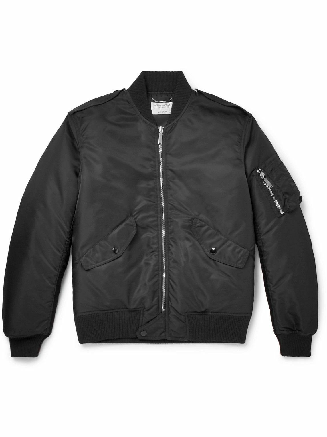 SAINT LAURENT - Shell Bomber Jacket - Black Saint Laurent