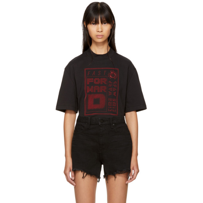 Alexander Wang Black Boxy Mock Neck T 