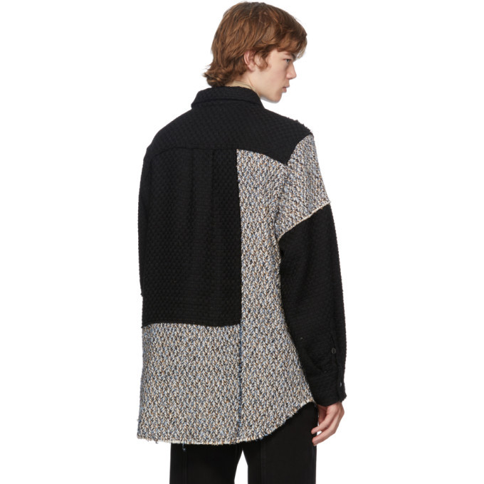 Andersson Bell Black and Blue Patchwork Oversized Shirt Andersson Bell