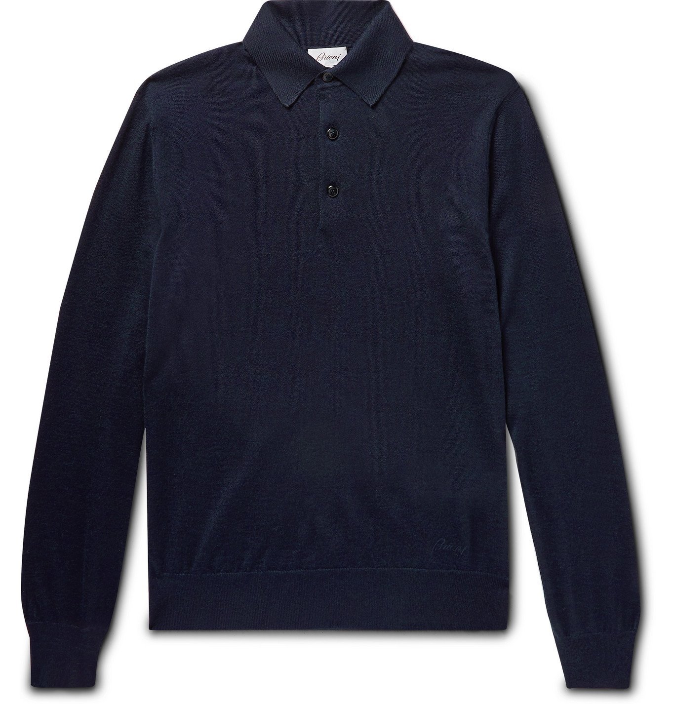 Brioni - Slim-Fit Cashmere and Silk-Blend Polo Shirt - Blue Brioni