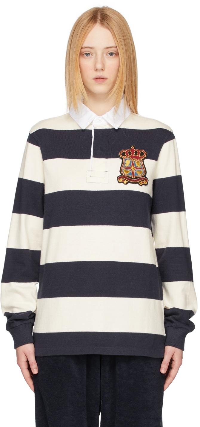 Photo: Thames MMXX Navy & White Stripe Murrayfield Rugby Polo