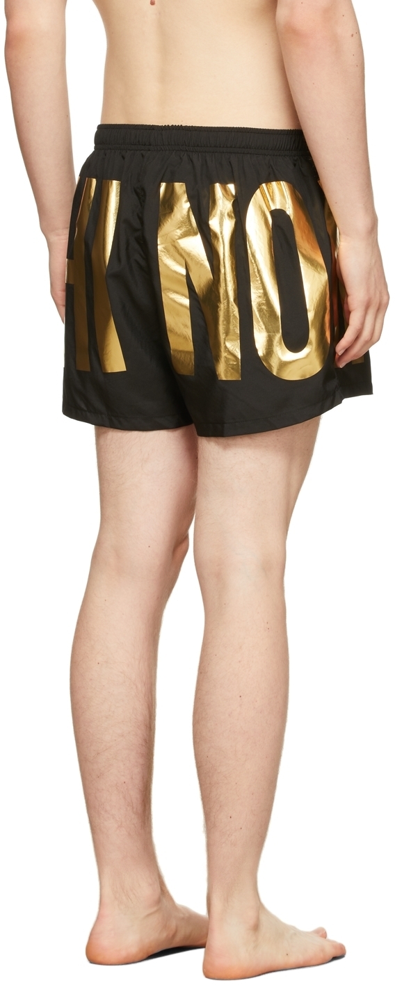 Moschino Black Gold Logo Shorts
