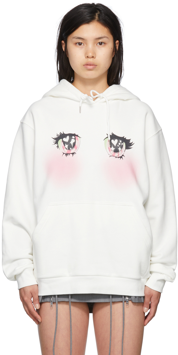 Nodress White Cotton Hoodie