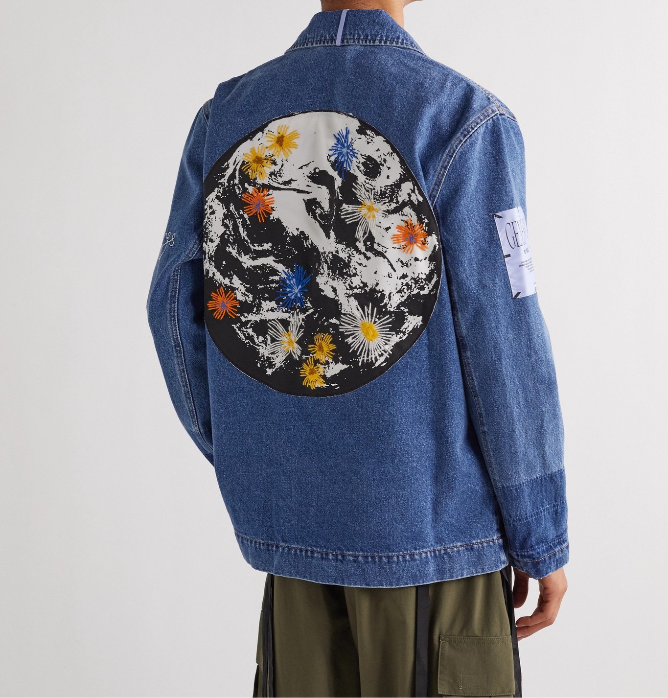 Appliquéd Embroidered Denim Jacket 
