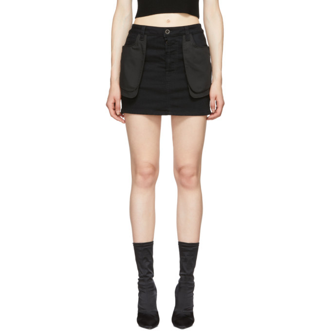 Unravel Black Stone Denim Double Pocket Skirt Unravel