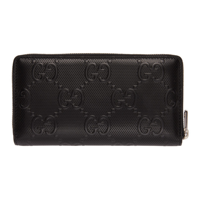 Gucci Black GG Embossed 20 Tennis Wallet Gucci