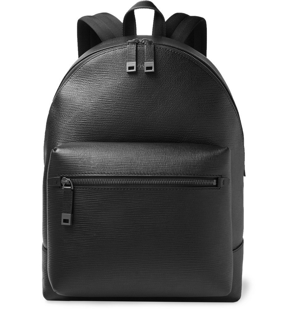 Hugo Boss - Cross-Grain Leather Backpack - Men - Black Hugo Boss
