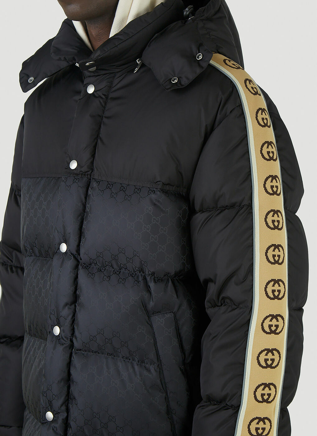 GG Nylon Padded Coat in Black Gucci