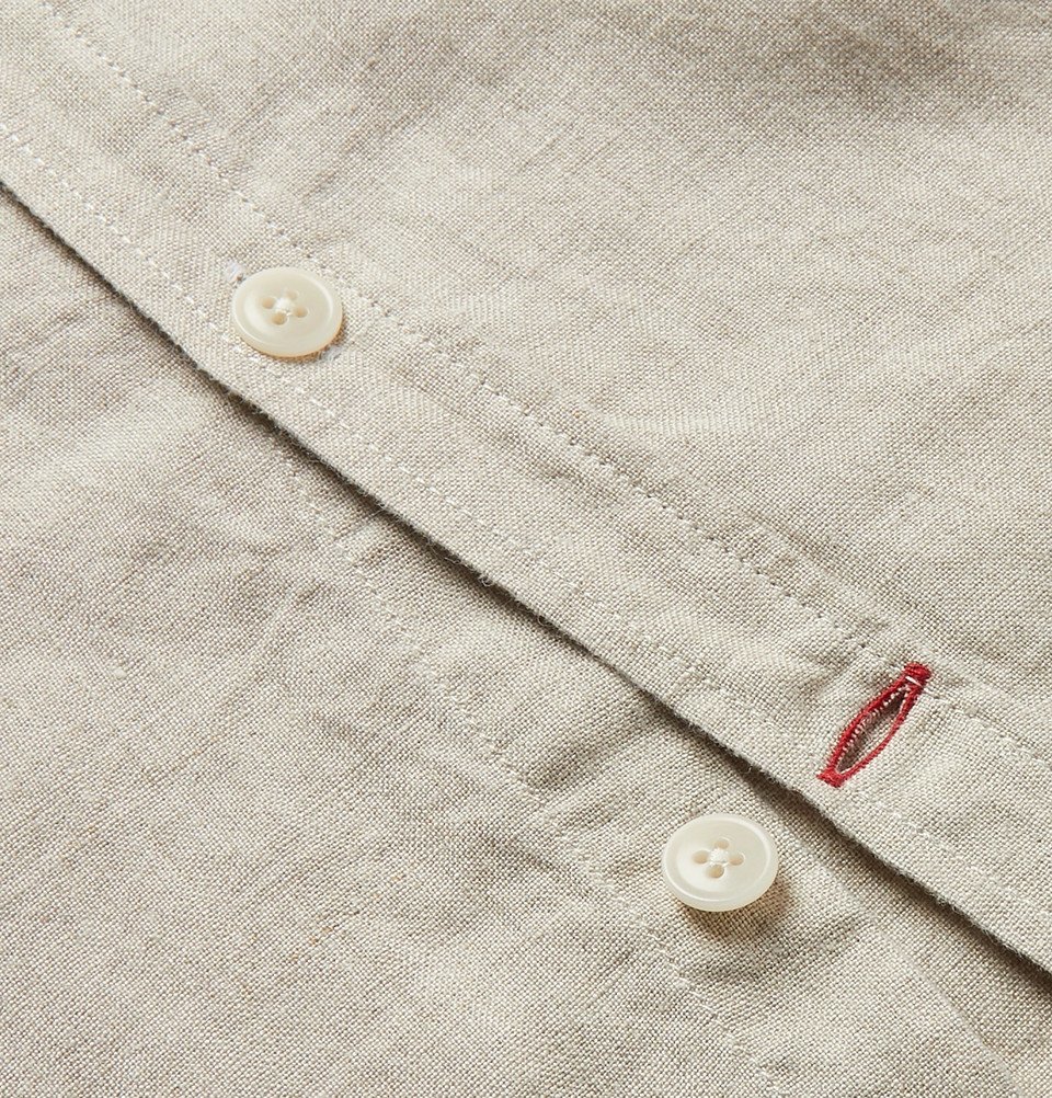 Oliver Spencer - Grandad-Collar Linen Shirt - Beige