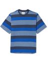 OLIVER SPENCER - Box Striped Cotton T-Shirt - Blue