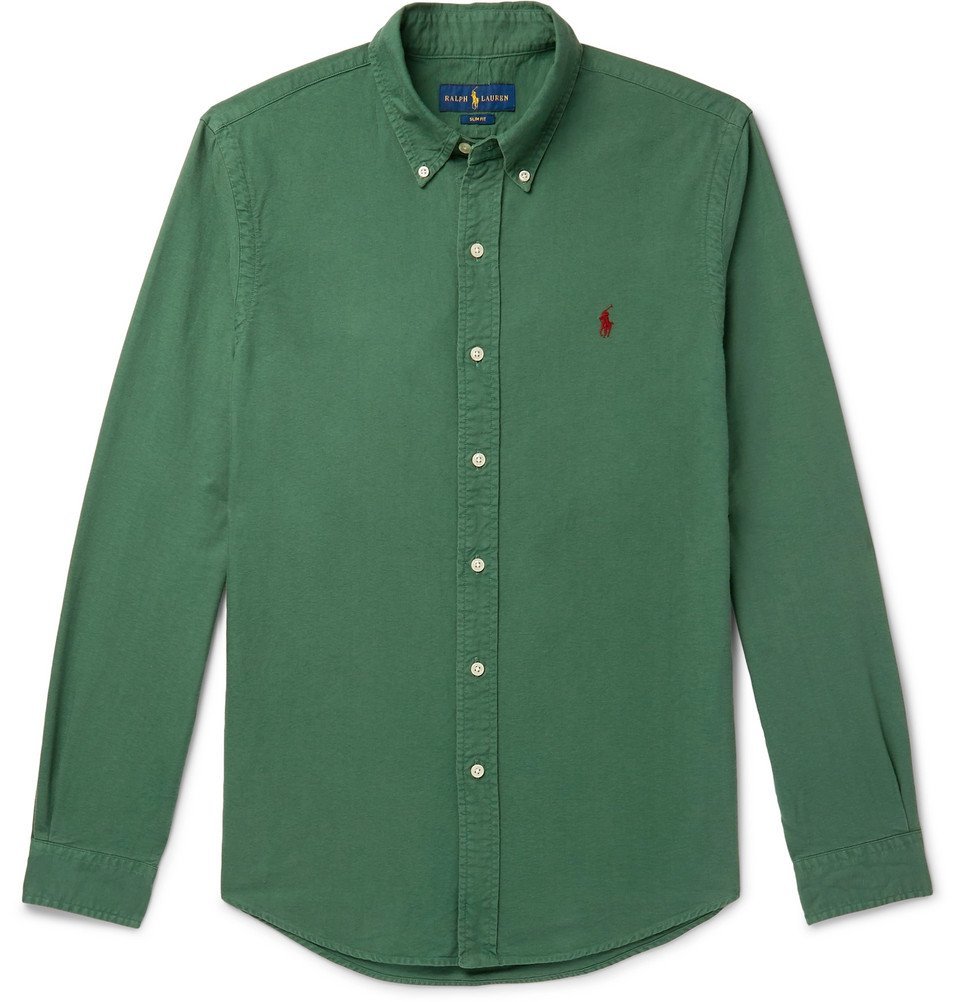 Polo Ralph Lauren - Slim-Fit Button-Down Collar Cotton Oxford Shirt -  Forest green Polo Ralph Lauren