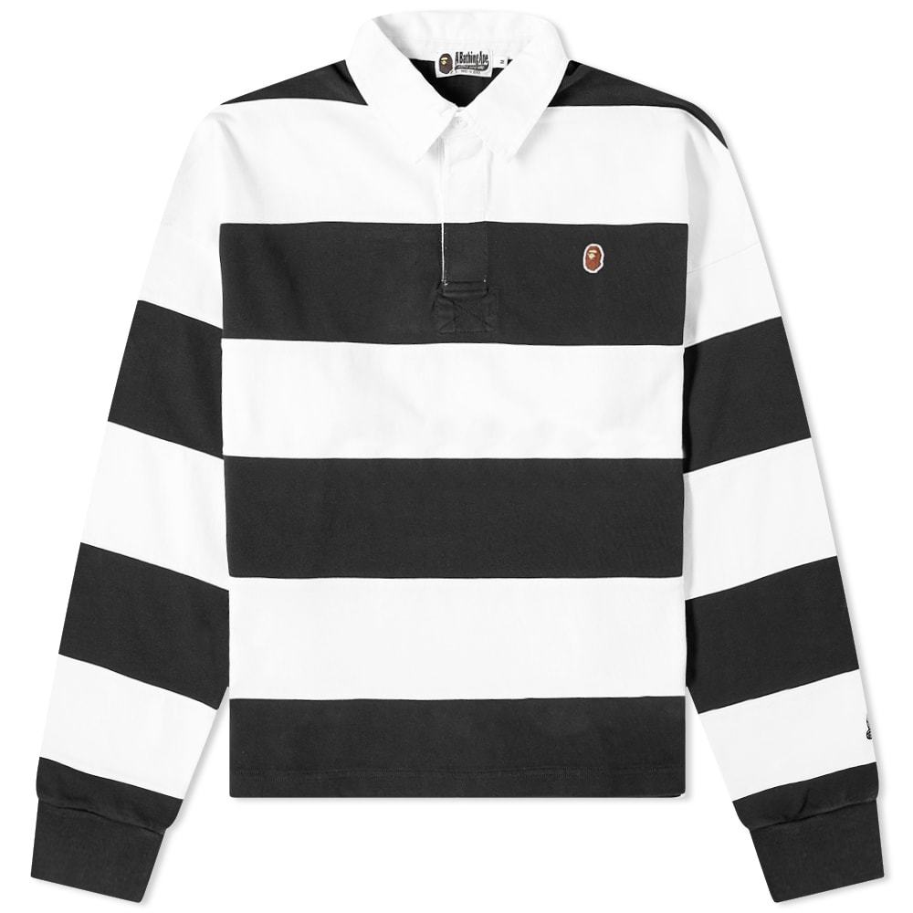 Photo: A Bathing Ape Stripe Heavy Weight Loose Fit Rugby Shirt