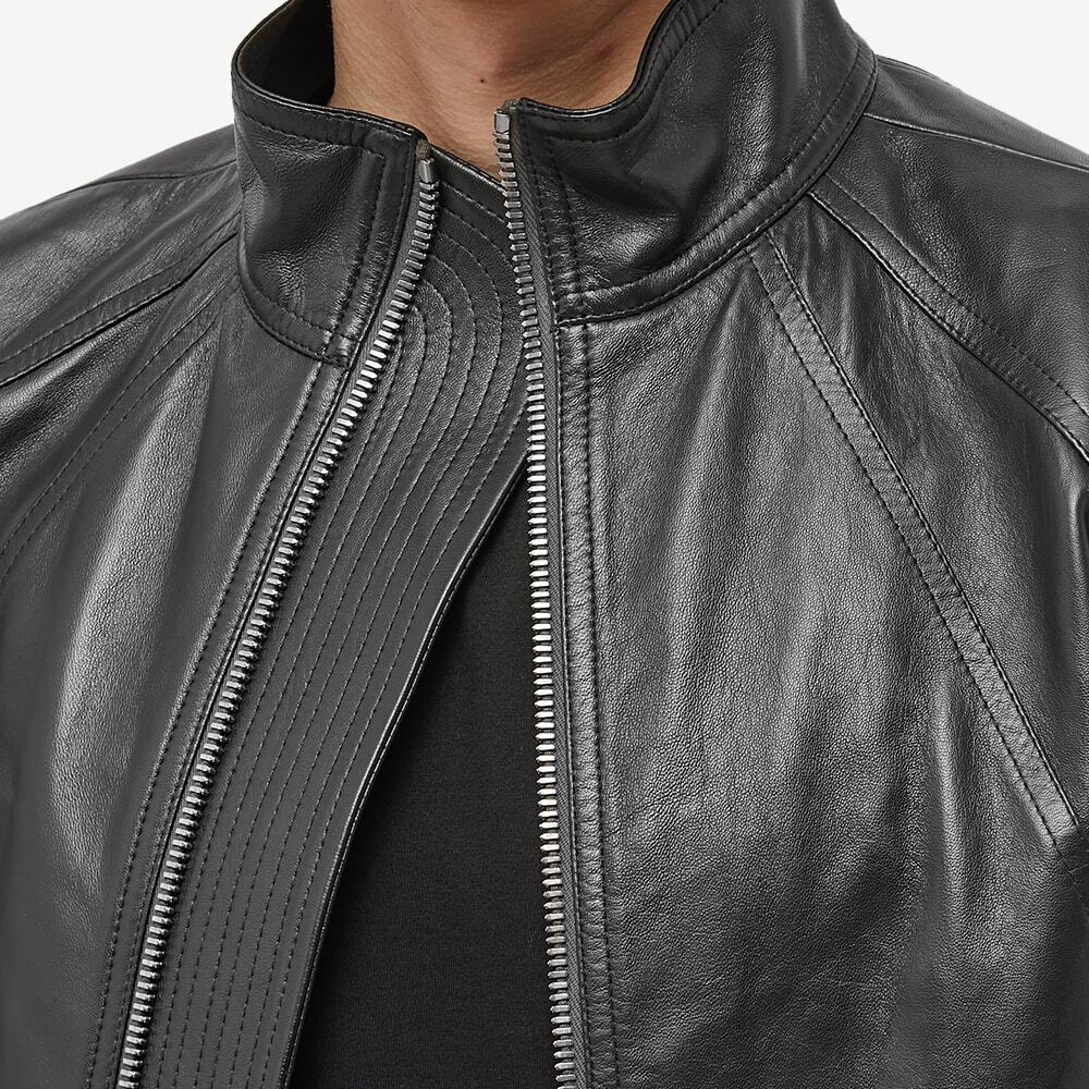 Rick Owens Men's Intarsia Leather Jacket in Black