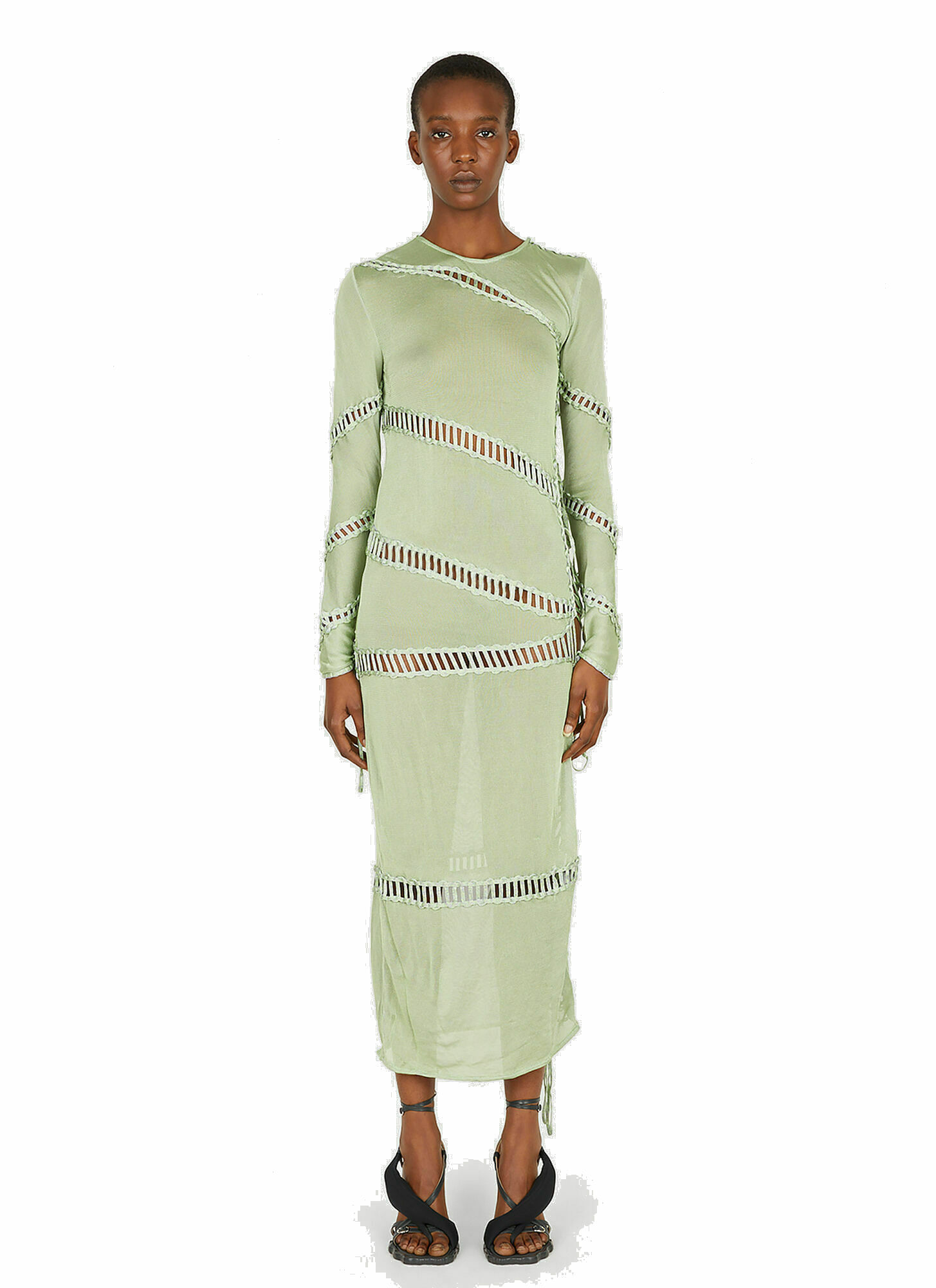 Photo: Puzzle Long Sleeve Dress in Green