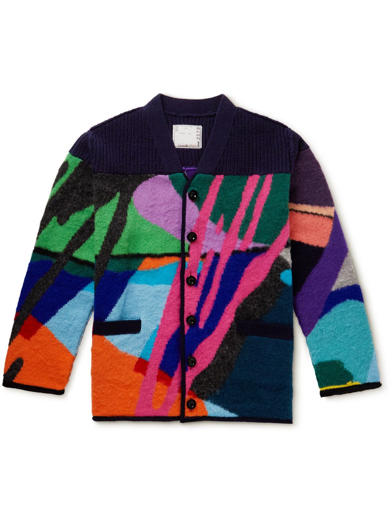 sacai x KAWS / Jaqcuard Knit Cardigan-