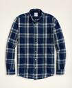 Brooks Brothers Men's Regent Regular-Fit Sport Shirt, Faded Plaid | Indigo