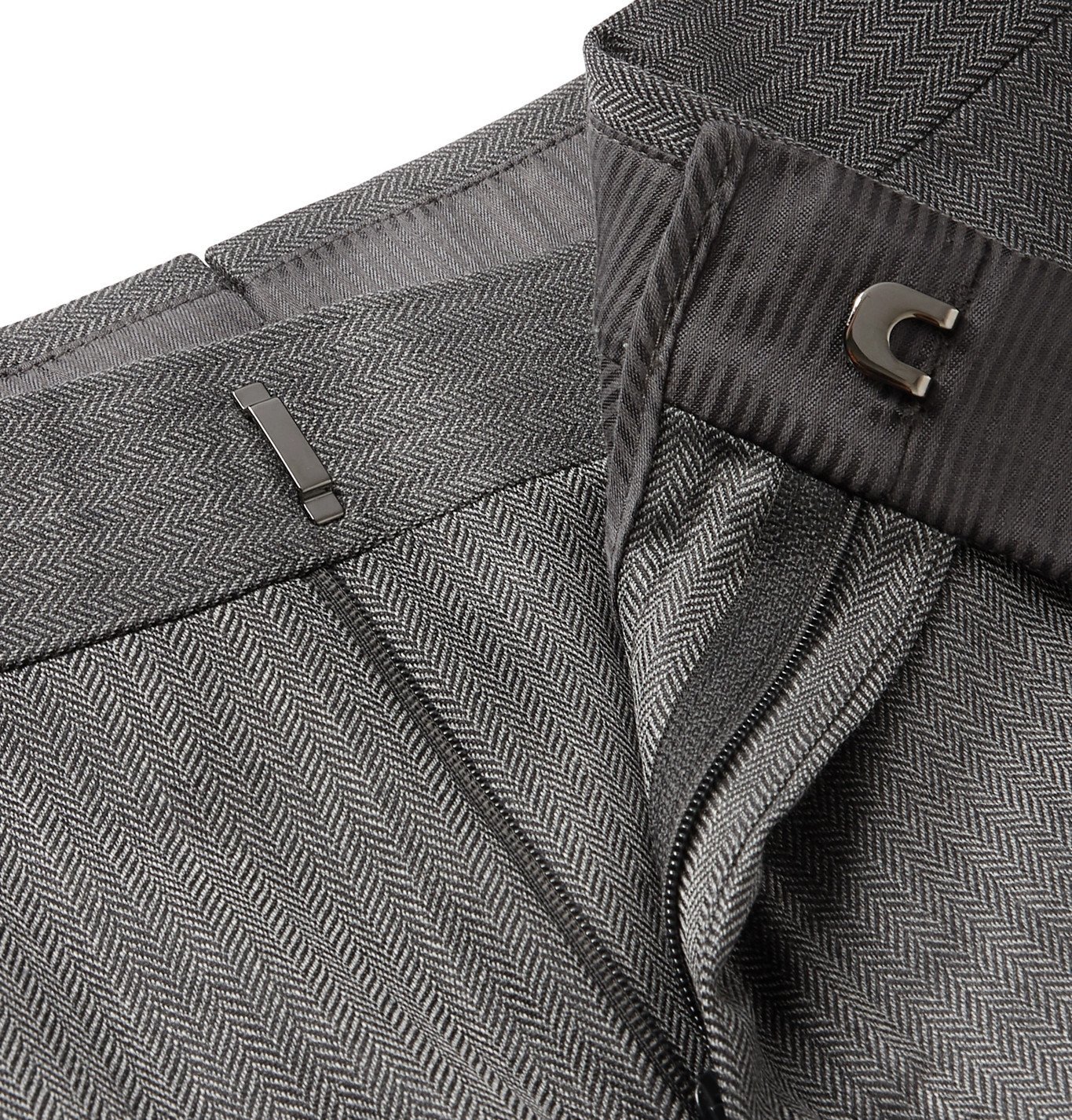TOM FORD - Slim-Fit Herringbone Wool and Silk-Blend Suit Trousers - Gray TOM  FORD