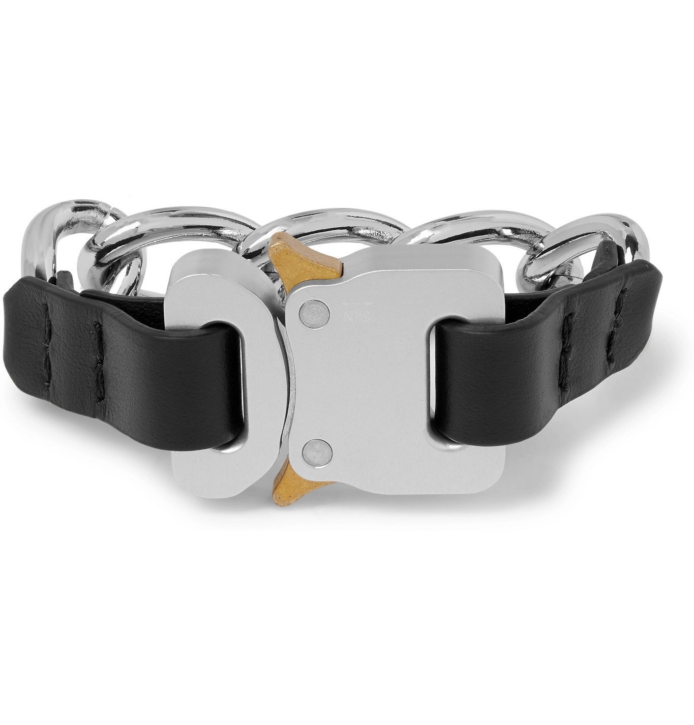 1017 ALYX 9SM - Buckle-Detailed Silver-Tone and Leather Bracelet ...