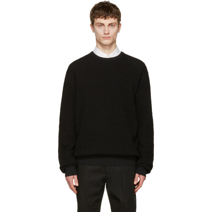 Calvin Klein Collection Black Textured Sweater Calvin Klein Collection