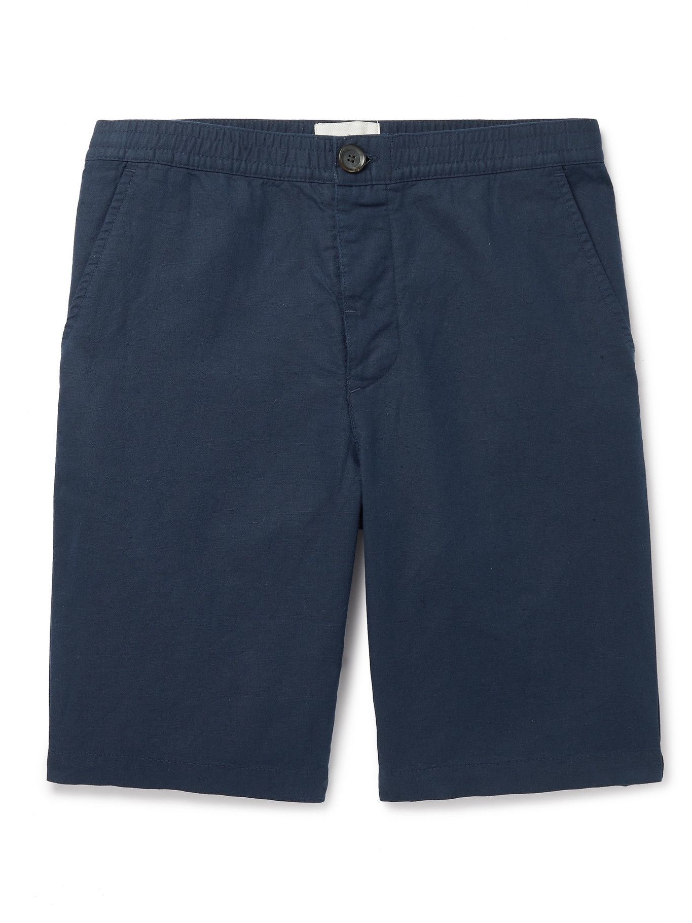 OLIVER SPENCER - Cotton-Seersucker Drawstring Shorts - Blue