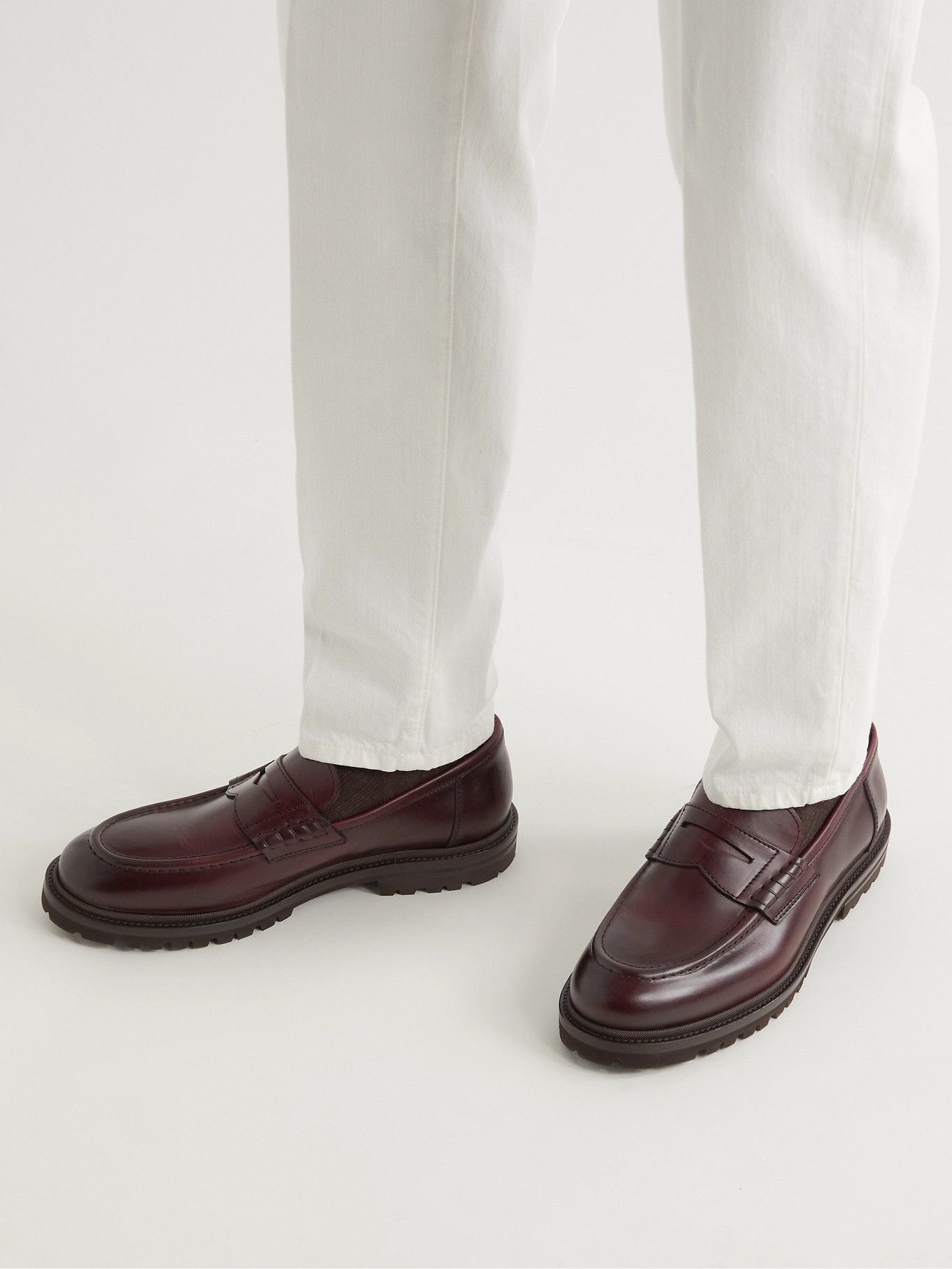 BRUNELLO CUCINELLI - Leather Penny 