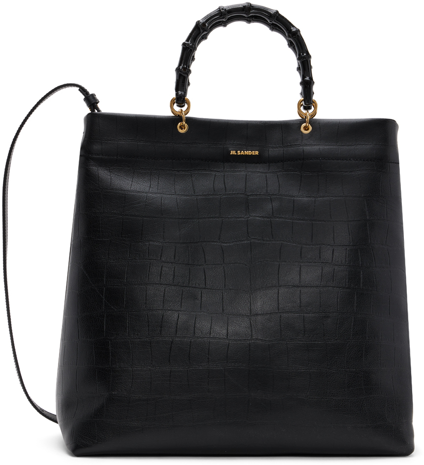 Jil Sander Black Medium Leather Tote Jil Sander