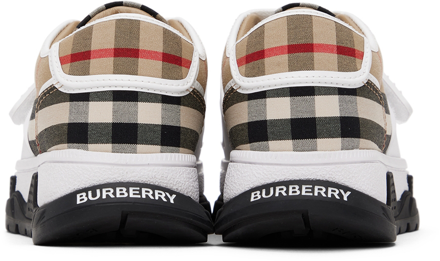 Burberry Kids Beige Vintage Check Sneakers Burberry