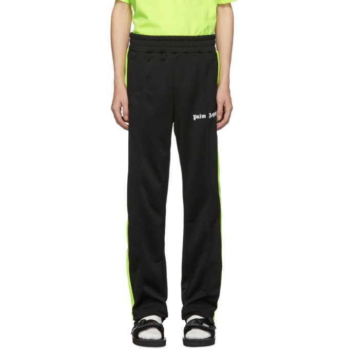 Palm Angels Black and Yellow Logo Track Pants Palm Angels