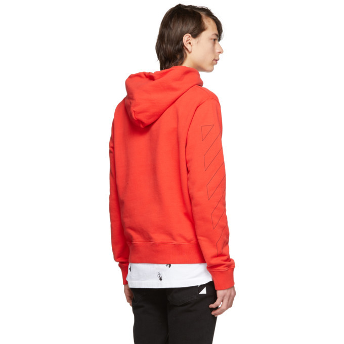 off white red face hoodie