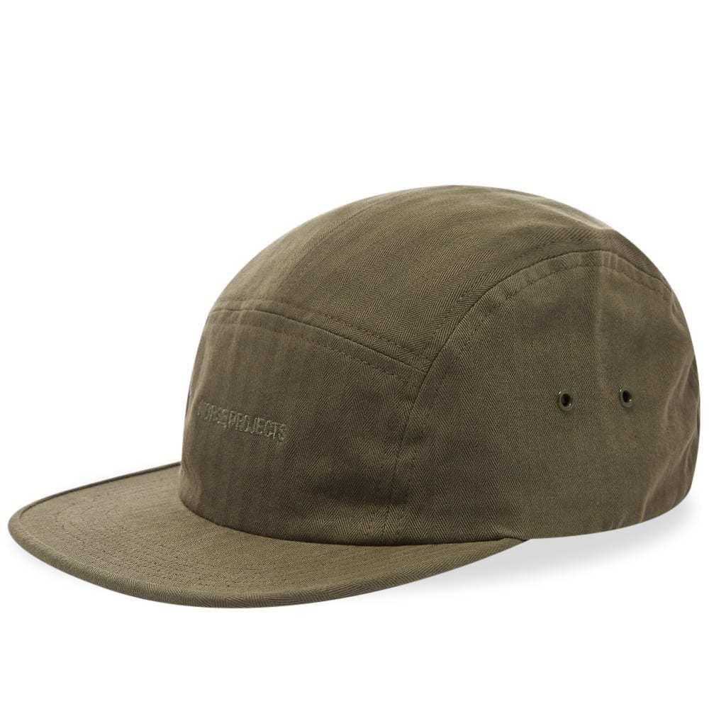 Norse Projects Herringbone 5 Panel Logo Cap Ivy Green Norse Projects