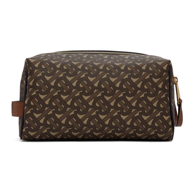 Burberry Brown Monogram E-Canvas Hart Travel Pouch Burberry