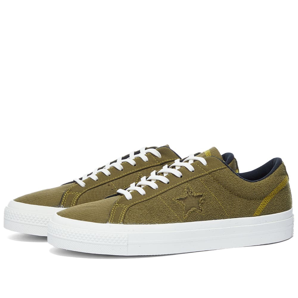 Photo: Converse Men's One Star Ox Sneakers in Dark Moss/White
