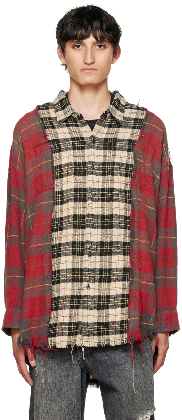 Photo: R13 Red & Beige Combo Check Shirt