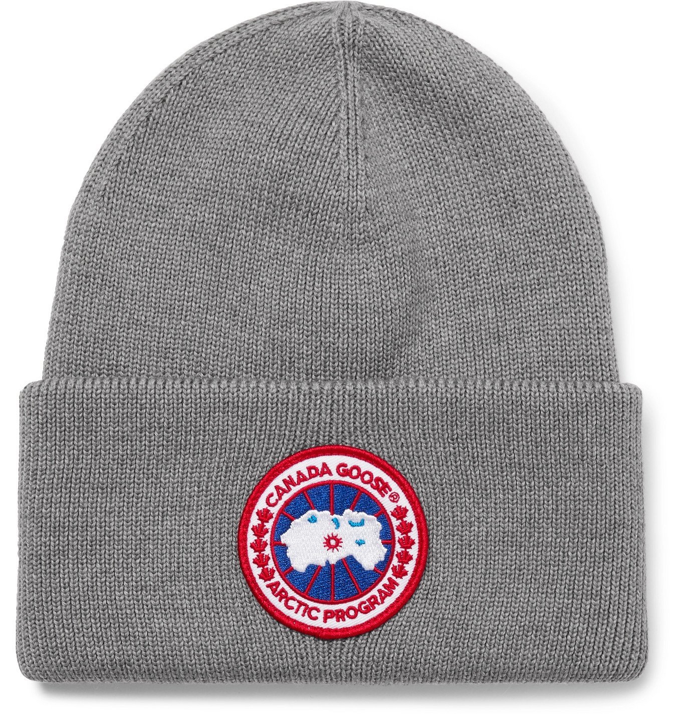 Canada Goose LogoAppliquéd Merino Wool Beanie Gray Canada Goose