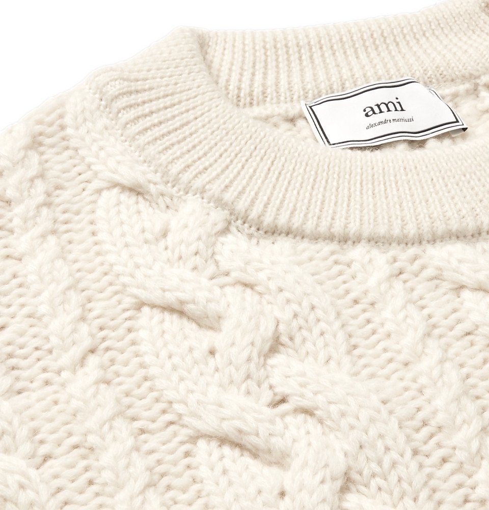AMI - Oversized Cable-Knit Wool Sweater 